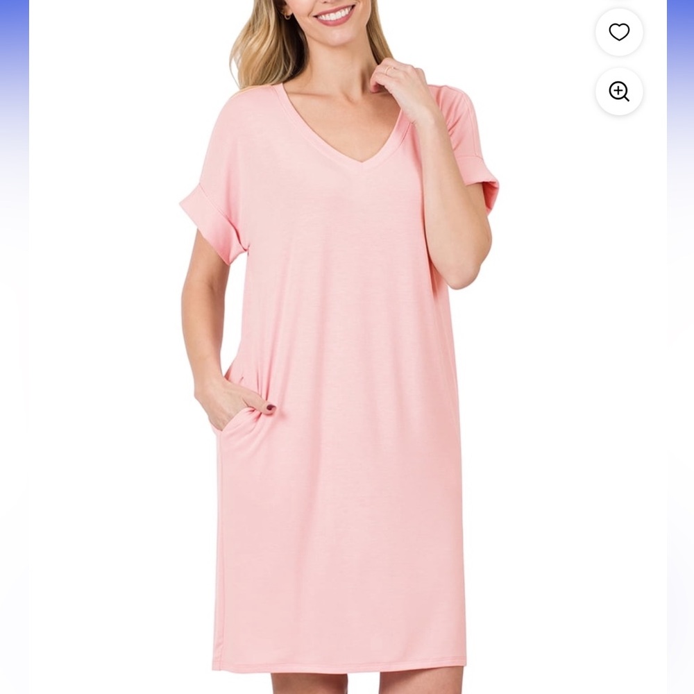Zenana Outfitters Blush Pink tshirt dress